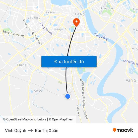 Vĩnh Quỳnh to Bùi Thị Xuân map