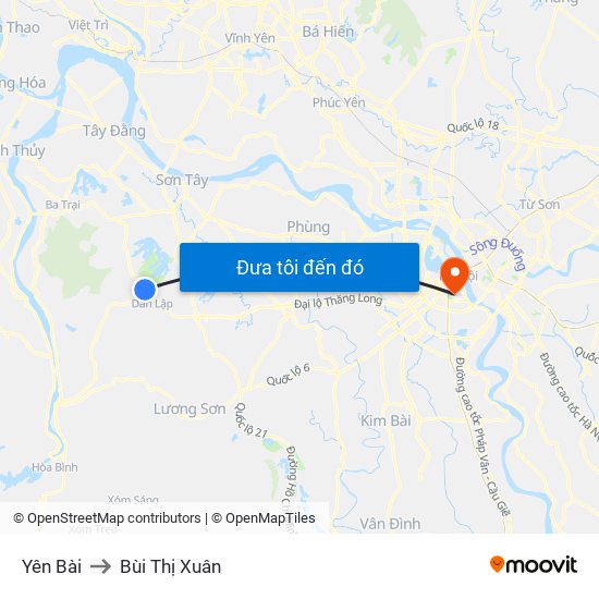 Yên Bài to Bùi Thị Xuân map