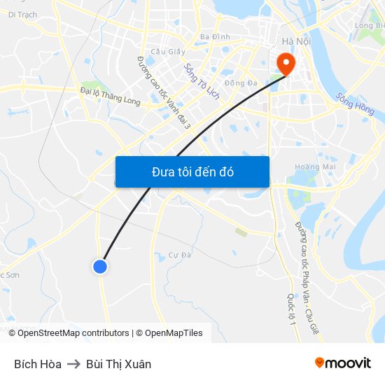 Bích Hòa to Bùi Thị Xuân map
