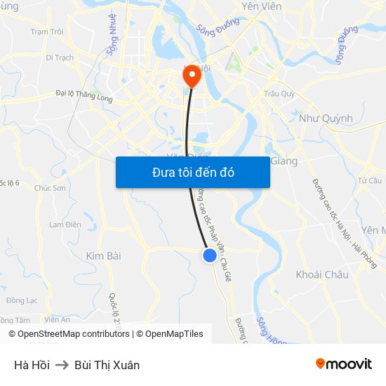 Hà Hồi to Bùi Thị Xuân map