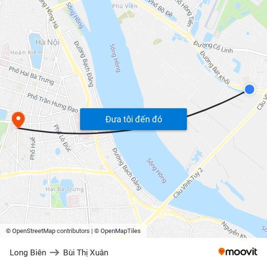 Long Biên to Bùi Thị Xuân map