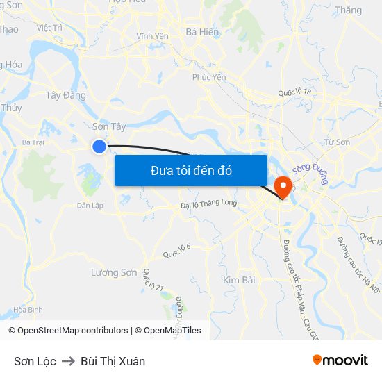 Sơn Lộc to Bùi Thị Xuân map