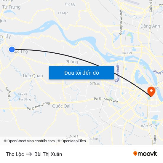 Thọ Lộc to Bùi Thị Xuân map