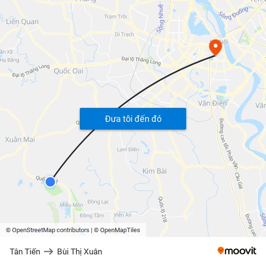 Tân Tiến to Bùi Thị Xuân map