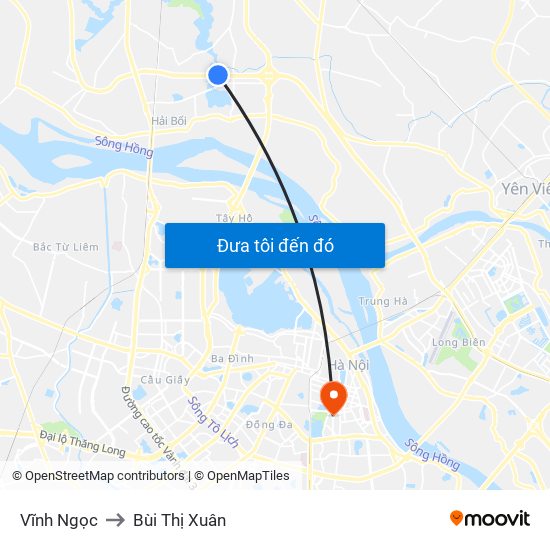 Vĩnh Ngọc to Bùi Thị Xuân map