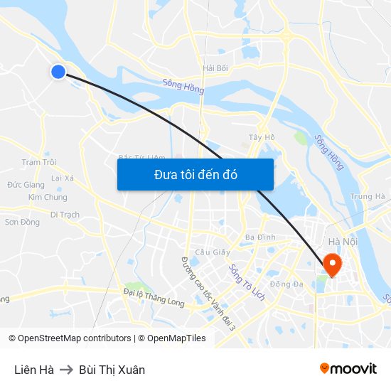 Liên Hà to Bùi Thị Xuân map