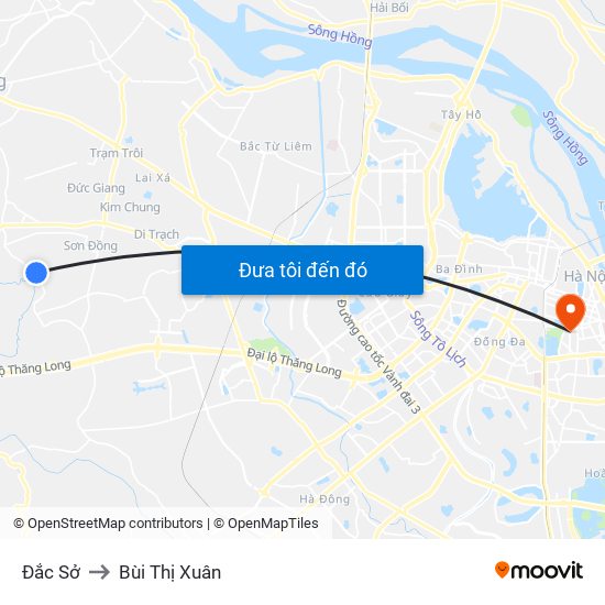 Đắc Sở to Bùi Thị Xuân map