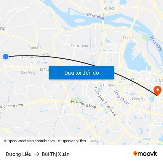 Dương Liễu to Bùi Thị Xuân map