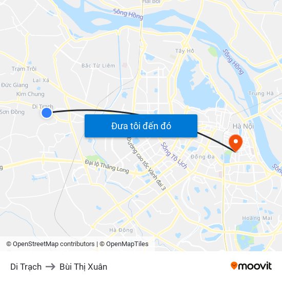 Di Trạch to Bùi Thị Xuân map