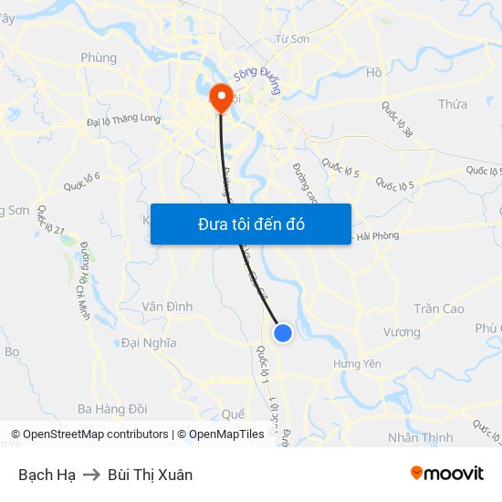 Bạch Hạ to Bùi Thị Xuân map