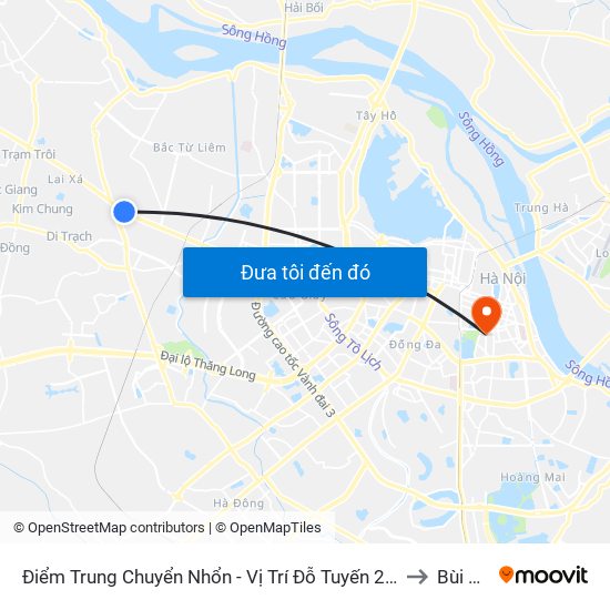 Điểm Trung Chuyển Nhổn - Vị Trí Đỗ Tuyến 20, 29, 32 (Chiều Sơn Tây - Hà Nội)- Đường 32 to Bùi Thị Xuân map