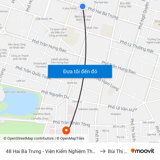 48 Hai Bà Trưng - Viện Kiểm Nghiệm Thuốc Trung Ương to Bùi Thị Xuân map