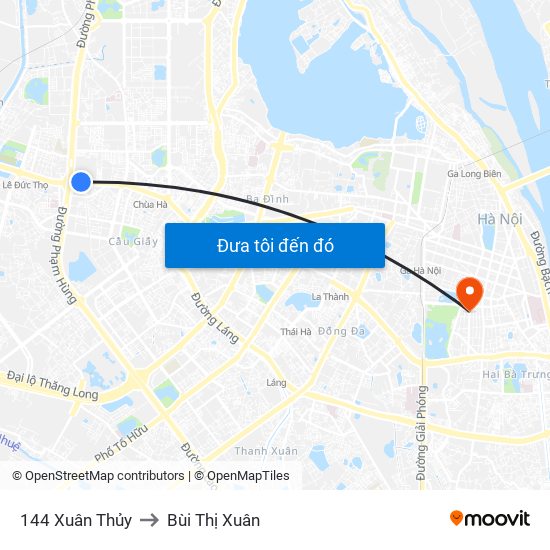 Gần Nhà Sách Sư Phạm (Đại Học Sư Phạm Hà Nội) - 136 Xuân Thủy to Bùi Thị Xuân map