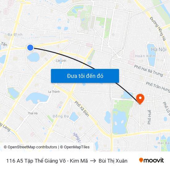 116 A5 Tập Thể Giảng Võ - Kim Mã to Bùi Thị Xuân map