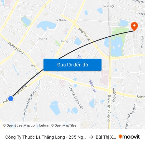 Công Ty Thuốc Lá Thăng Long - 235 Nguyễn Trãi to Bùi Thị Xuân map