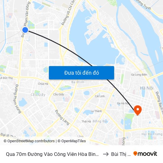 Qua 70m Đường Vào Công Viên Hòa Bình - Phạm Văn Đồng to Bùi Thị Xuân map