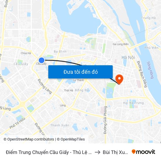 Điểm Trung Chuyển Cầu Giấy - Thủ Lệ 02 to Bùi Thị Xuân map