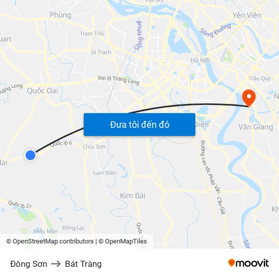 Đông Sơn to Bát Tràng map