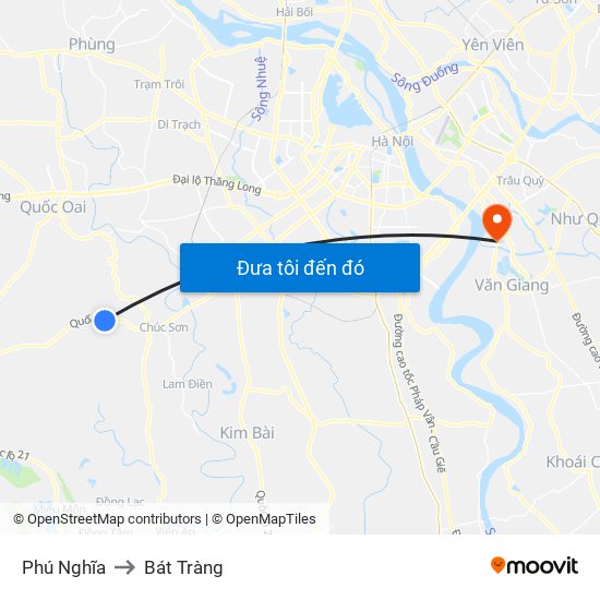 Phú Nghĩa to Bát Tràng map