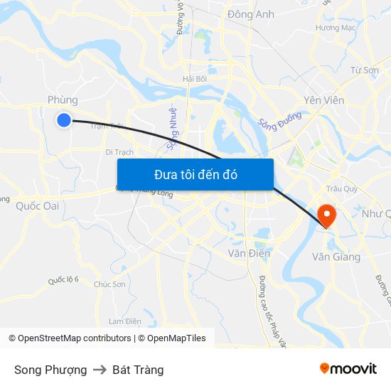 Song Phượng to Bát Tràng map