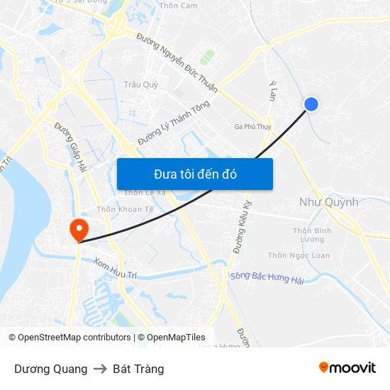 Dương Quang to Bát Tràng map