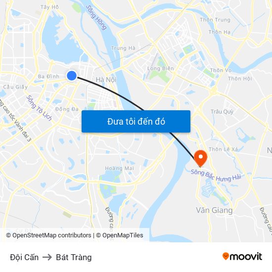 Đội Cấn to Bát Tràng map