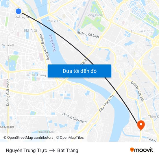 Nguyễn Trung Trực to Bát Tràng map