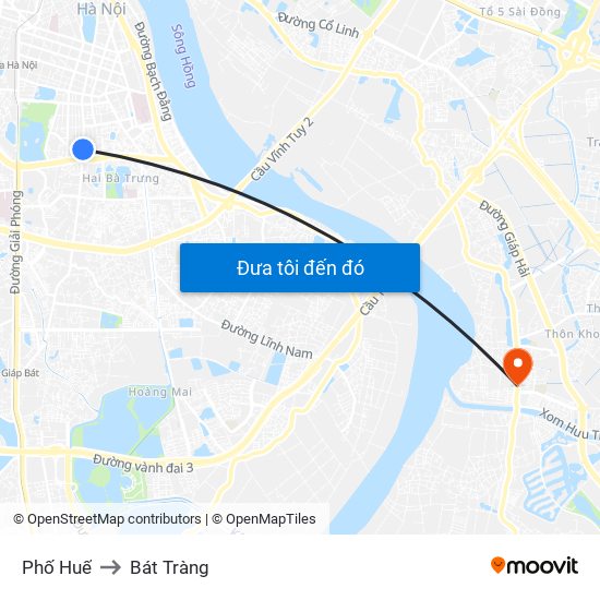 Phố Huế to Bát Tràng map