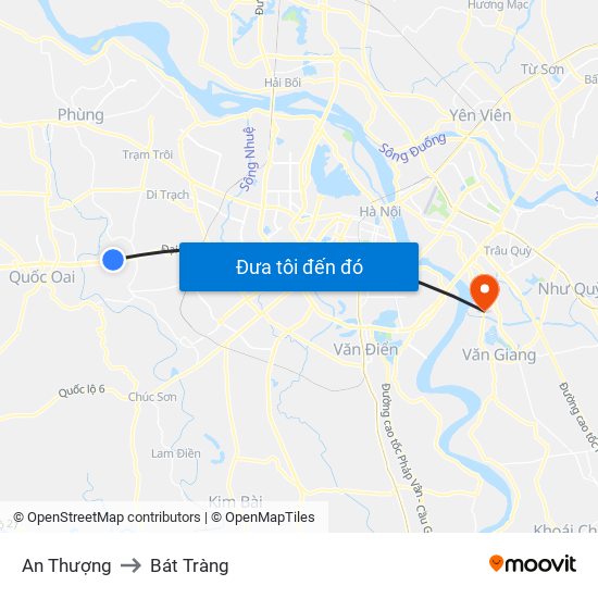 An Thượng to Bát Tràng map