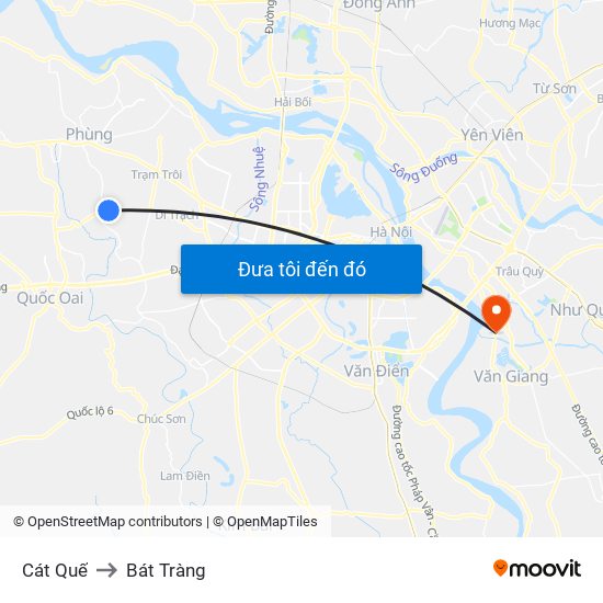 Cát Quế to Bát Tràng map