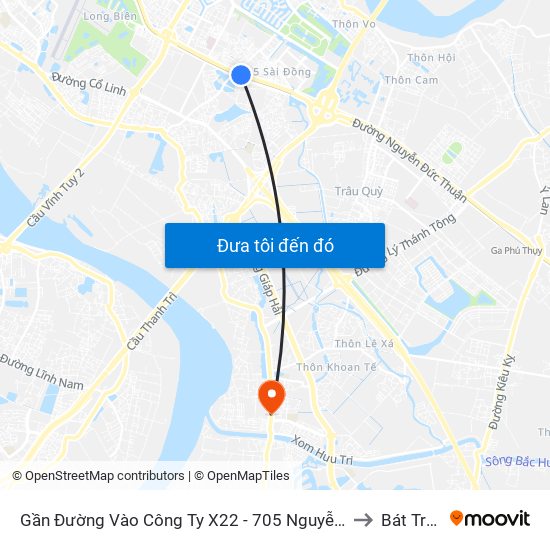 Gần Đường Vào Công Ty X22 - 705 Nguyễn Văn Linh to Bát Tràng map