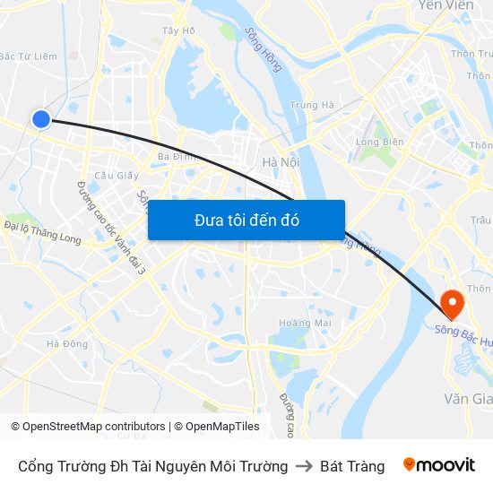 Cổng Trường Đh Tài Nguyên Môi Trường to Bát Tràng map