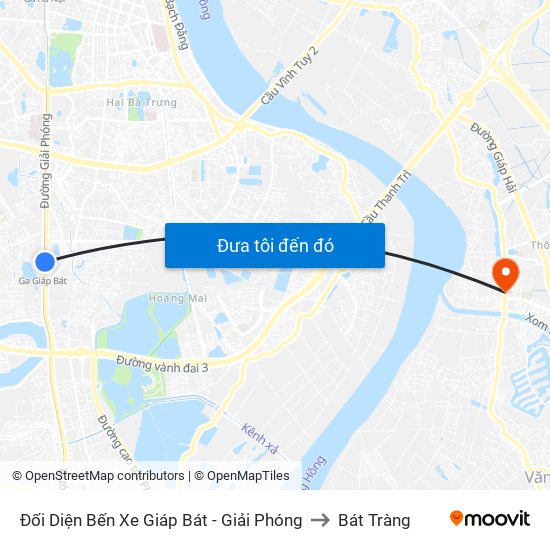 Đối Diện Bến Xe Giáp Bát - Giải Phóng to Bát Tràng map