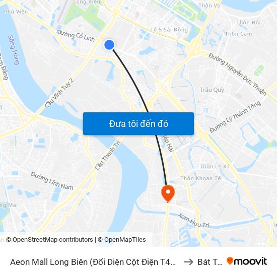 Aeon Mall Long Biên (Đối Diện Cột Điện T4a/2a-B Đường Cổ Linh) to Bát Tràng map