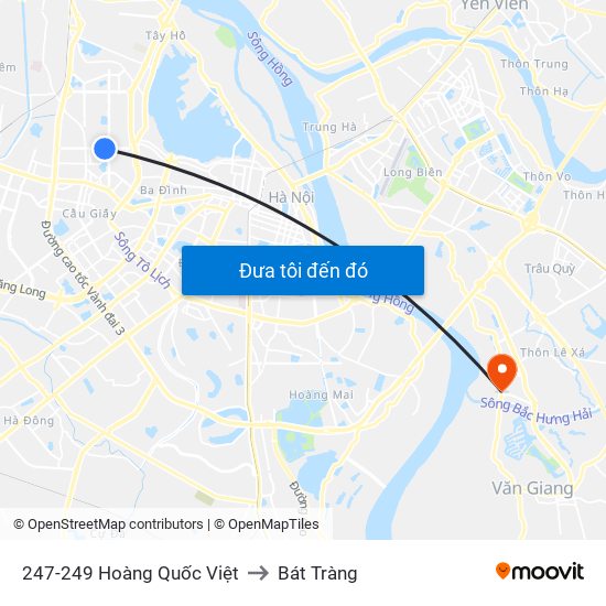 247-249 Hoàng Quốc Việt to Bát Tràng map