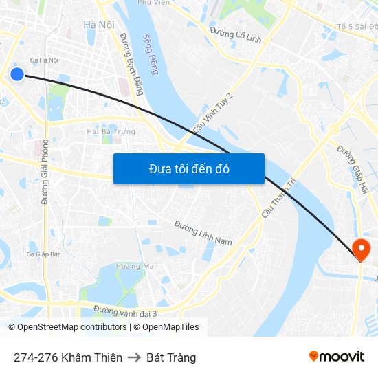 274-276 Khâm Thiên to Bát Tràng map