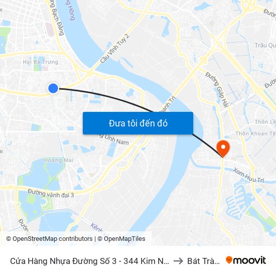 Cửa Hàng Nhựa Đường Số 3 - 344 Kim Ngưu to Bát Tràng map