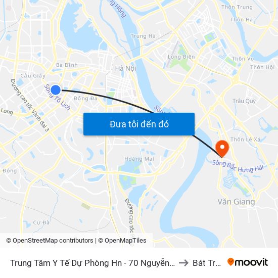 Trung Tâm Y Tế Dự Phòng Hn - 70 Nguyễn Chí Thanh to Bát Tràng map