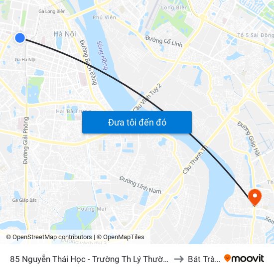 85 Nguyễn Thái Học - Trường Th Lý Thường Kiệt to Bát Tràng map