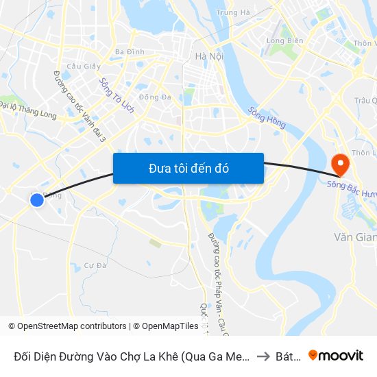 Đối Diện Đường Vào Chợ La Khê (Qua Ga Metro La Khê) - 405 Quang Trung (Hà Đông) to Bát Tràng map