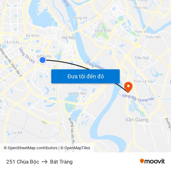 251 Chùa Bộc to Bát Tràng map