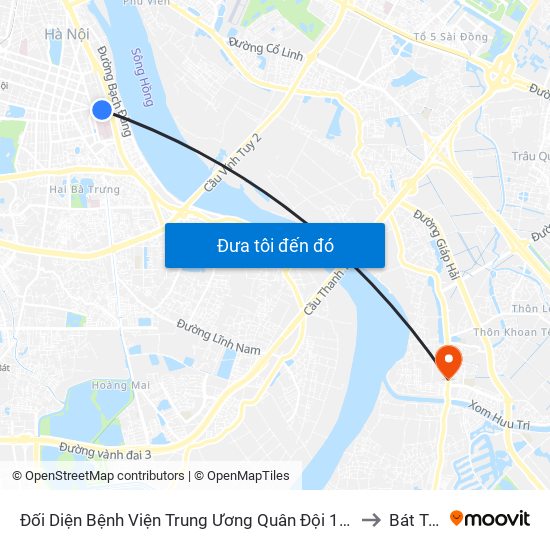 Đối Diện Bệnh Viện Trung Ương Quân Đội 108 - Trần Hưng Đạo to Bát Tràng map