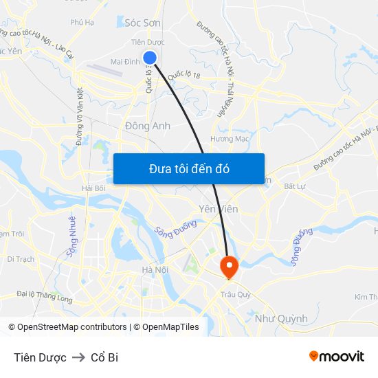 Tiên Dược to Cổ Bi map