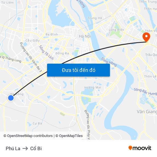Phú La to Cổ Bi map