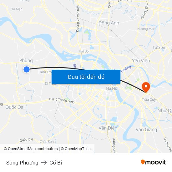 Song Phượng to Cổ Bi map