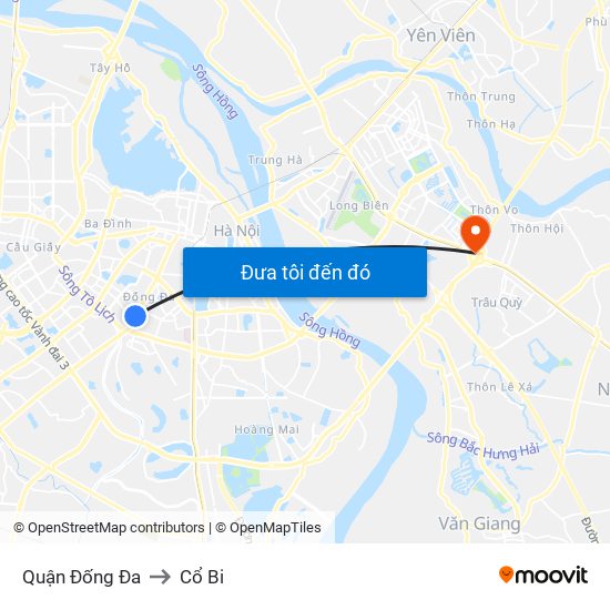 Quận Đống Đa to Cổ Bi map