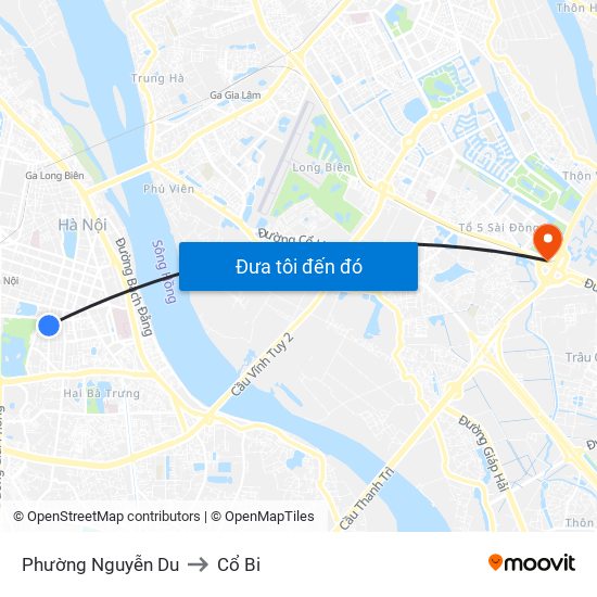 Phường Nguyễn Du to Cổ Bi map