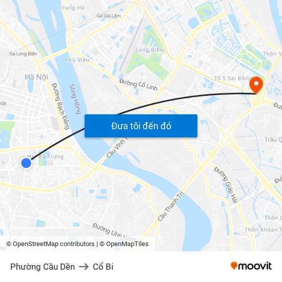 Phường Cầu Dền to Cổ Bi map