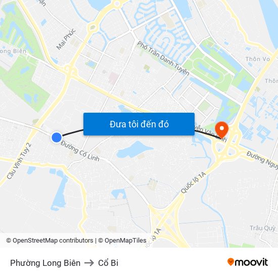 Phường Long Biên to Cổ Bi map