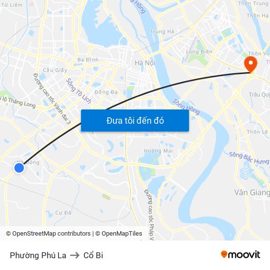 Phường Phú La to Cổ Bi map